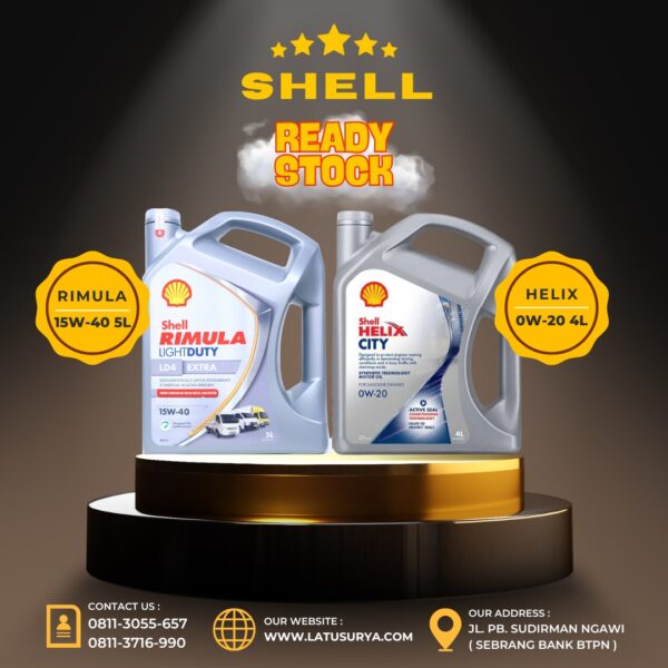 2 Shell Rimula Light Duty LD4 Extra 15W-40 Shell Helix City 0W-20
